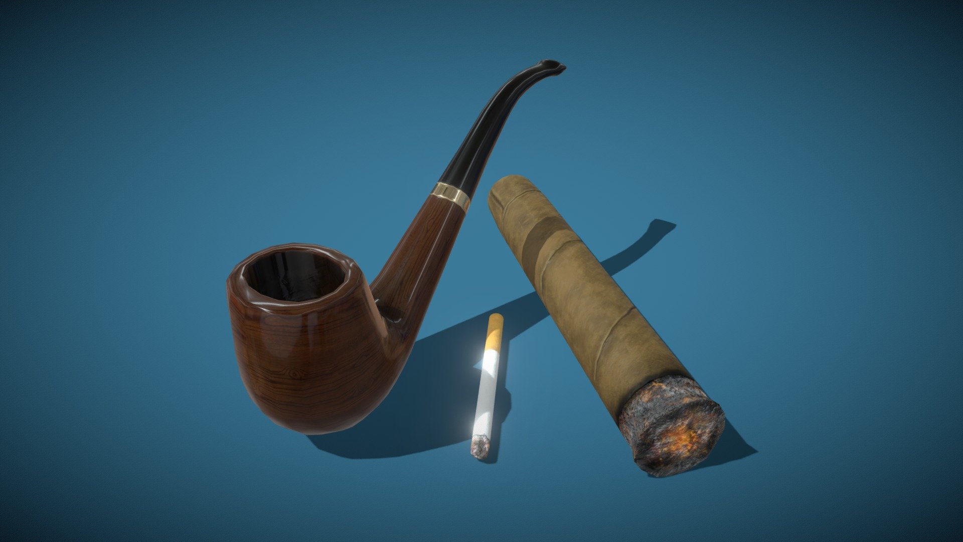 Custom-Order from ATLAS Server AquariusRP



In addition to alcohol and beautiful women, a pirate's greatest vice is the consumption of tobacco products.



Set includes: Cigar, Cigarette &amp; Tobacco-Pipe

2K Textures (2048x2048)



LowPoly-Assets for Video &amp;/or Games



Made with: 3Ds Max, zBrush, Substance Painter, Photoshop - [Set] Tobacco Accessoires - Buy Royalty Free 3D model by MDSDesign 3d model