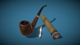 [Set] Tobacco Accessoires pipe, wooden, assets, bad, adjustable, paper, atlas, handmade, leaf, cigarette, glow, vice, tobacco, polished, cigar, expensive, drugs, poisonous, low-poly-model, low-poly-game-assets, arrangement, tobaccopipe, assets-game, tobacco-pipe, low-poly, lowpoly, gameasset, wood, pirate, fantasy, gameready, , s-only, smolder, hood, aquariusrp
