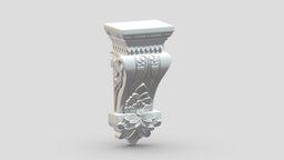 Scroll Corbel 34 stl, room, printing, set, element, luxury, console, architectural, detail, column, module, pack, ornament, molding, cornice, carving, classic, decorative, bracket, capital, decor, print, printable, baroque, classical, kitbash, pearlworks, architecture, 3d, house, decoration, interior, wall, pearlwork