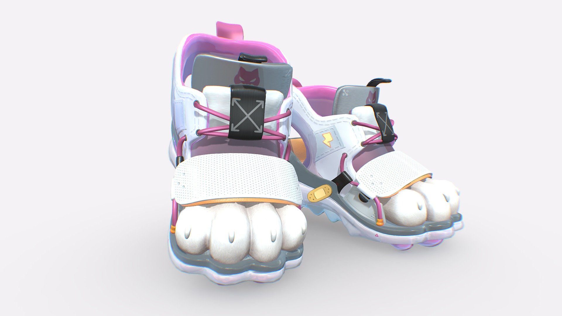 A 3D model of a pair of super cute CATsCANDY sneakers. 
Concept art from Moxuan zhang (links below).

modeled in Maya and z brush, textures in substance painter.
my first attempmt in making shoes using PBR materials.

Thank you so much Moxuan for giving me permisssion to use your concept art!
Moxuan zhang links:
Artstation: artstation.com/zhangmoxuan
twitter: twitter.com/MoxuanZhang
insta: instagram.com/moxuanzhangart/ - CATs CANDY [Concept by Moxuan zhang] - Download Free 3D model by Kanna-Nakajima 3d model