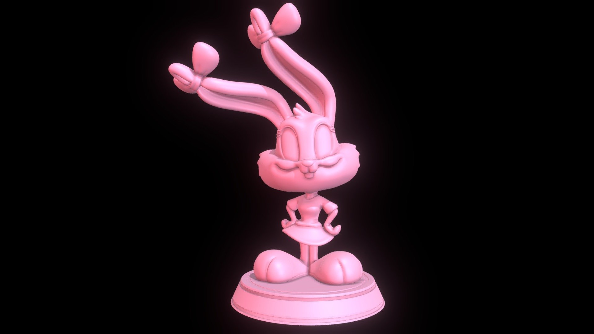Character from Tiny Toon Adventures. See the model colored here https://www.deviantart.com/sillytoys/art/Babs-Bunny-Tiny-Toon-Adventures-3D-print-model-917316900 - Babs Bunny - Tiny Toon Adventures 3D print - Buy Royalty Free 3D model by SillyToys 3d model