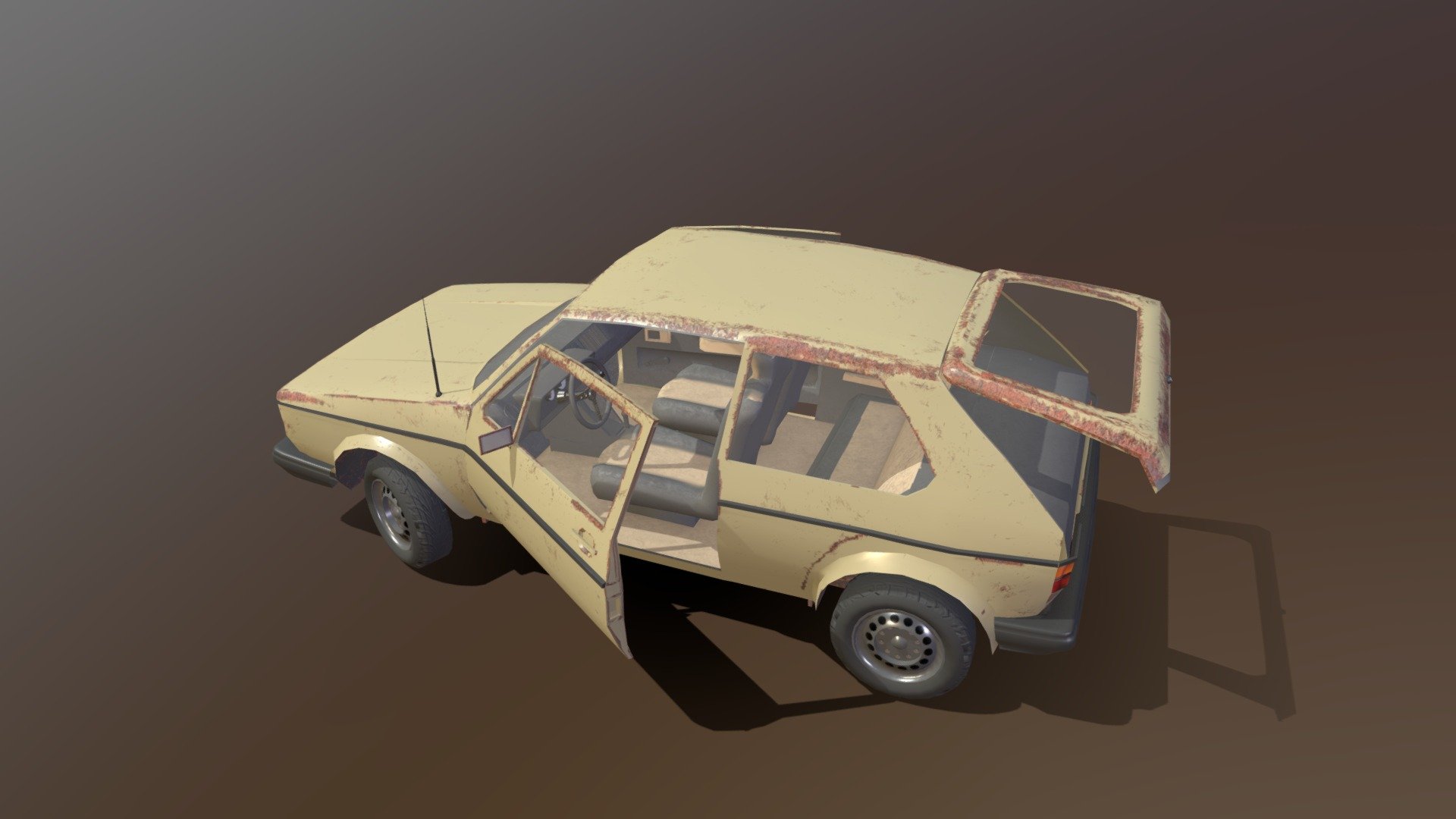 hatchback vehicle modeled with blender &amp; textured in subtance painter - Hatchback - 3D model by flossycat (@Ahmed.Mahmoud1) 3d model