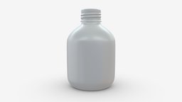 Metal bottle small drink, empty, cap, packaging, lid, aluminum, metal, blank, mock-up, 3d, pbr, bottle, container