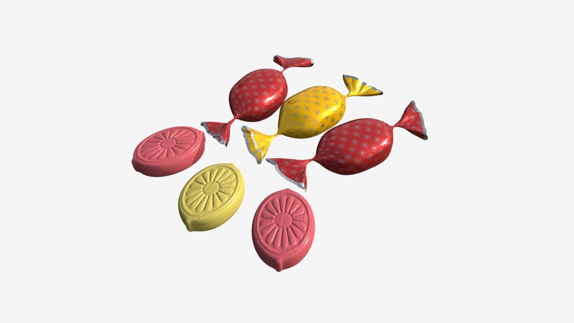 candy with wraps - Buy Royalty Free 3D model by HQ3DMOD (@AivisAstics) 3d model