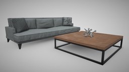 Modern Sofa And Table modern, sofa, table, gray, sillon, minimalist, sala