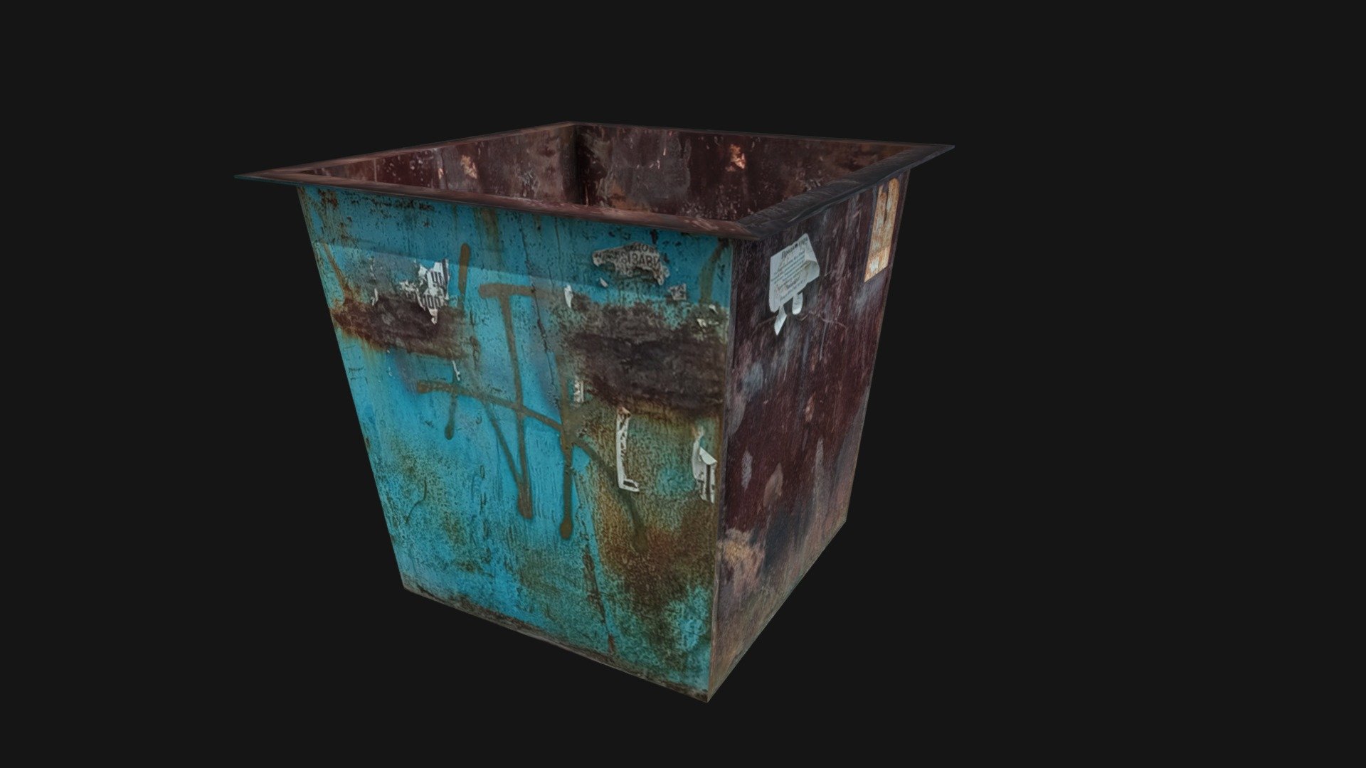 Simple dumpster with diffuse texture (other`s you dont need))) - Dumpster Russian Blue - Download Free 3D model by randombug 3d model