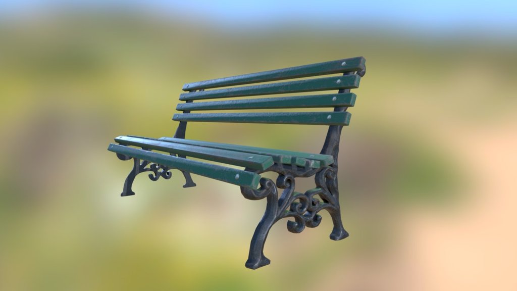 Old Park Bench Asset - 3D model by NatureManufacture 3d model