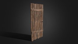 Wooden Door olddoor, woodendoor, wooddoor, gameasset, door, medievaldoor, doorlockd