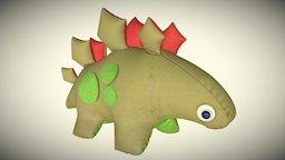 Plush Dino toy, stegosaur, substanceplush, substancepainter, dinosaur, dino