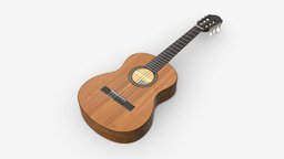 Classic acoustic guitar 02 music, instrument, wooden, guitar, sound, jazz, string, acoustic, classic, band, brown, play, melody, song, ethnic, musician, folk, 3d, pbr, wood