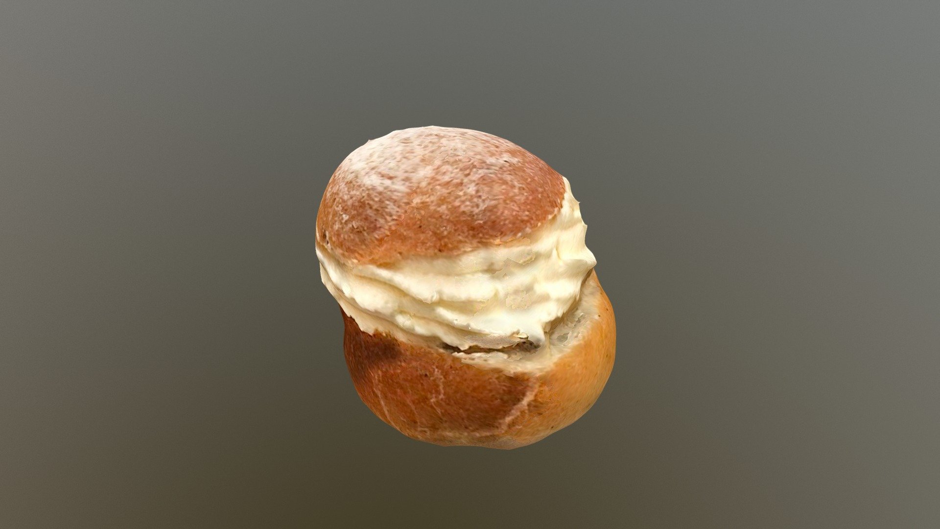 Traditional sweet roll made in various forms in Scandinavia. This one was scanned in Sweden using Qlone 2.0 (Beta) - Swedish Semla - Download Free 3D model by Qlone 3d model