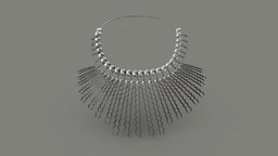 Tribal Metal Necklace tribal, fashion, girls, clothes, metal, womens, necklace, wear, pbr, low, poly, female