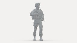 Warrior 0303-2 warrior, soldier, people, statuette, figurine, miniatures, realistic, character, 3dprint, model, man, male