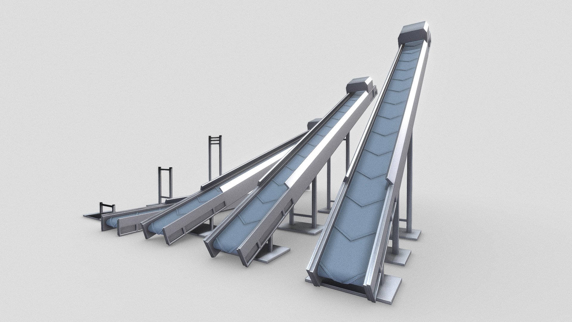 Here are some modular conveyor belt components.







 - Modular Conveyor Belt (Not Animated) - Buy Royalty Free 3D model by VIS-All-3D (@VIS-All) 3d model