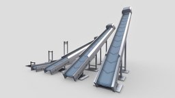Modular Conveyor Belt (Not Animated) system, machinery, warehouse, electrical, shipping, machine, part, belt, manufacturing, vis-all-3d, 3dhaupt, software-service-john-gmbh, factory, industrial, stockroom