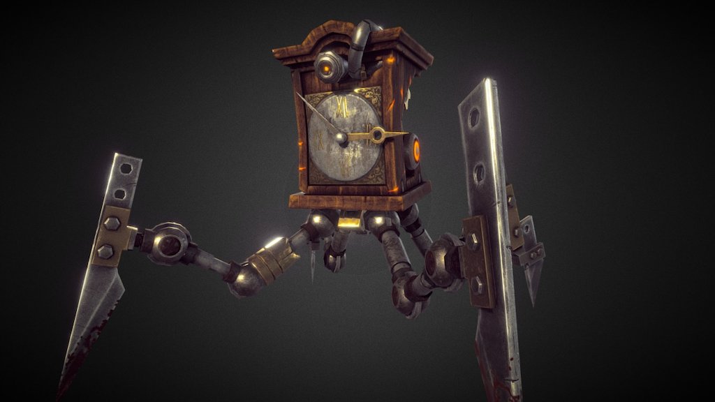 A mob for a tactical game.
Modeling in Blender, Baking/Texturing Substance Painter, Animation in Maya.
More animations and details here : https://www.artstation.com/artwork/qRdAy - Clock Mob - 3D model by kiuun 3d model