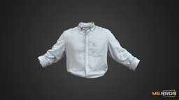 Rolled-up Sleeves light blue shirt shirt, fashion, clothes, printed, ar, 3dscanning, sleeves, shirts, photogrammetry, lowpoly, 3dscan, blue, clothing, light, noai, fashionscan, man_fashion, male_fashion, rolled-up