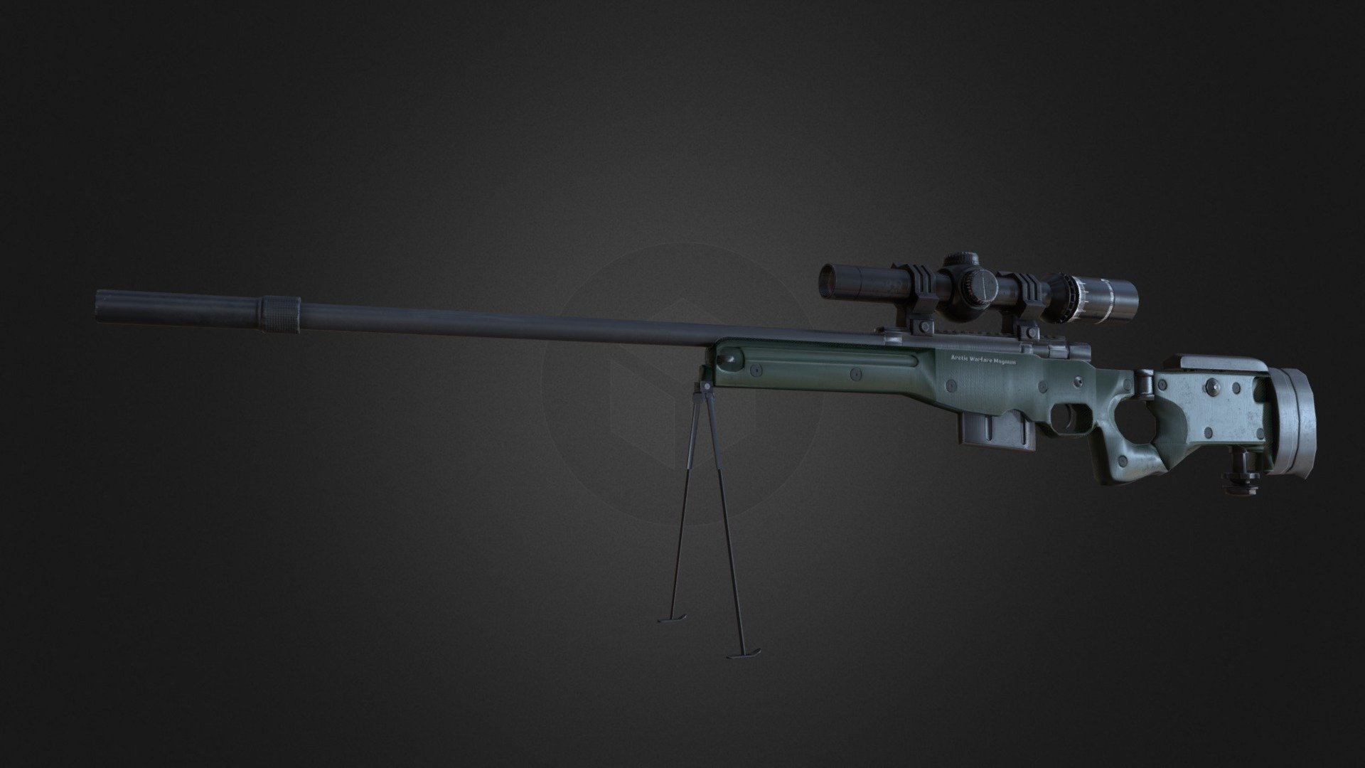 AWM Sniper Gun with 8X Scope and Suppressor

Model Details
Design in Maya18
Texture in Substance , photoshop
Maps - Base color map, Metallic map, Roughness map, Normal map, - AWM Sniper lowpoly Gun with 8X Scope, Suppressor - 3D model by Magicalorbs (@orbsmagic) 3d model