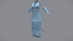 Female Tassels Bottom Long 1920s Dress cocktail, neck, vintage, fashion, retro, girls, long, clothes, skirt, dress, round, realistic, 1940s, real, womens, outfit, 1930s, wear, 1920s, boho, pbr, low, poly, female, tassels, sleevless, fringes