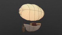dirigible airship, dirigible, lesson, 3d, 3dsmax, model, free, sketchfab, download