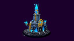 Stylized Guard Tower tower, castle, toon, towerdefense, videogame, medieval, crystal, guard, defense, diorama, statue, runes, magical, arcane, roach3d, wizardry, warcraft-style, substancepainter, maya, unity3d, cartoon, blender, lowpoly, gameart, stone, animation, stylized, building, fantasy, magic, practice, noai