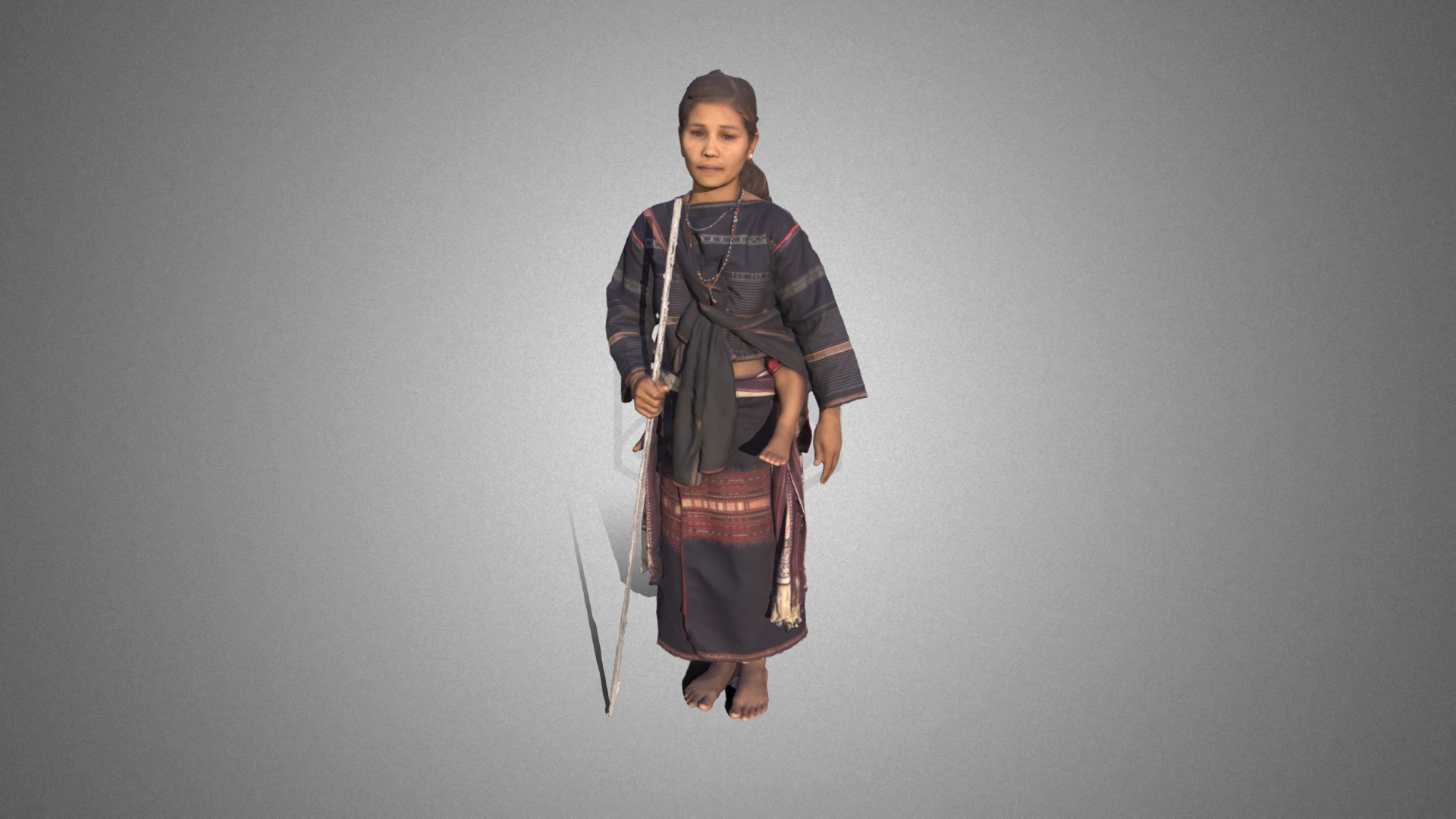 Nguoi Ba Na Tay Nguyen Viet Nam - Bana Woman - 3D model by thoanh3d 3d model