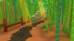 Bamboo Forest gradienttexture, blender, lowpoly