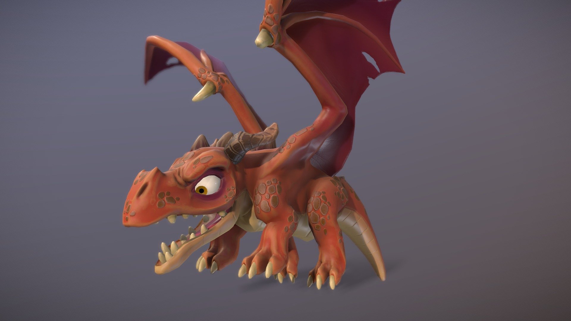 The drake is one of the enemy characters made for our upcoming game KnightOut. It will fly in and attack your castle with fire attacks. It was a challenge to design a dragon that looked evil, but not too evil and would fit into the stylized cartoony visuals. The game is going to come out on Nintendo Switch and on Steam for PC 3d model