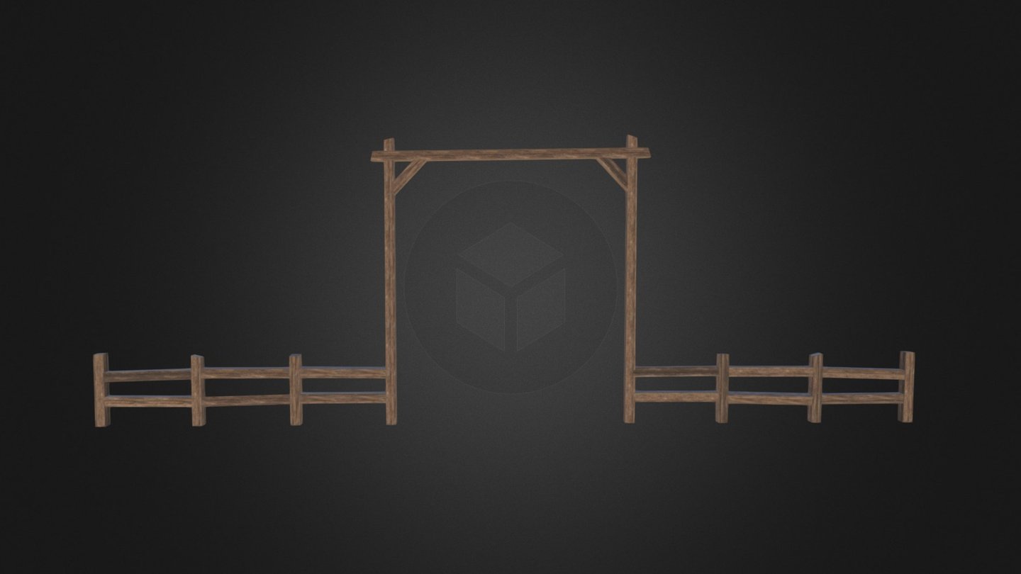 Western themed Fence and Gate combination. Modeled / Textured in Unity ProCore 3d model