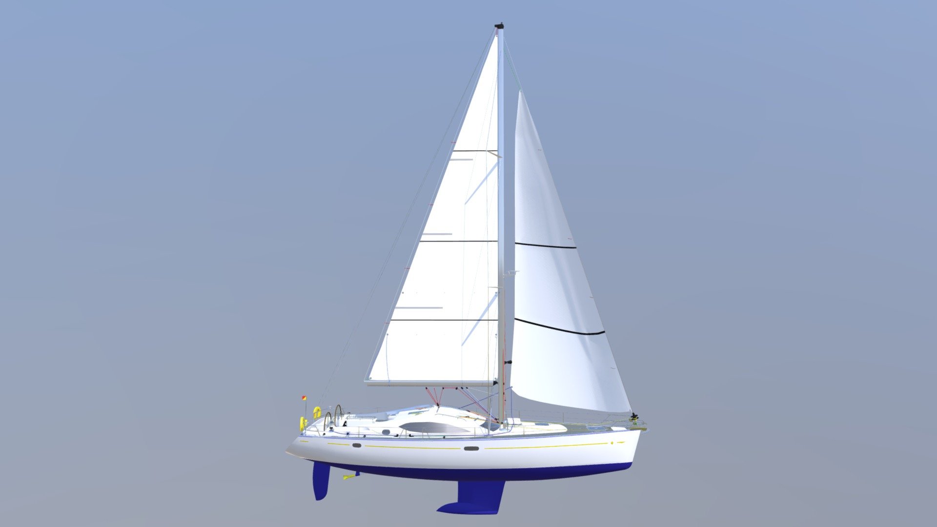 Parts of the Main sail - 3D model by Virtualsailing 3d model