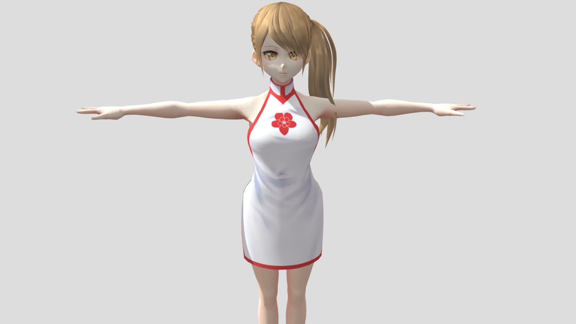 Model preview



This character model belongs to Japanese anime style, all models has been converted into fbx file using blender, users can add their favorite animations on mixamo website, then apply to unity versions above 2019



Character : Chloe

Verts:17884

Tris:25964

Thirteen textures for the character



This package contains VRM files, which can make the character module more refined, please refer to the manual for details



▶Commercial use allowed

▶Forbid secondary sales



Welcome add my website to credit :

Sketchfab

Pixiv

VRoidHub
 - 【Anime Character / alex94i60】Chloe (Cheongsam) - Buy Royalty Free 3D model by 3D動漫風角色屋 / 3D Anime Character Store (@alex94i60) 3d model