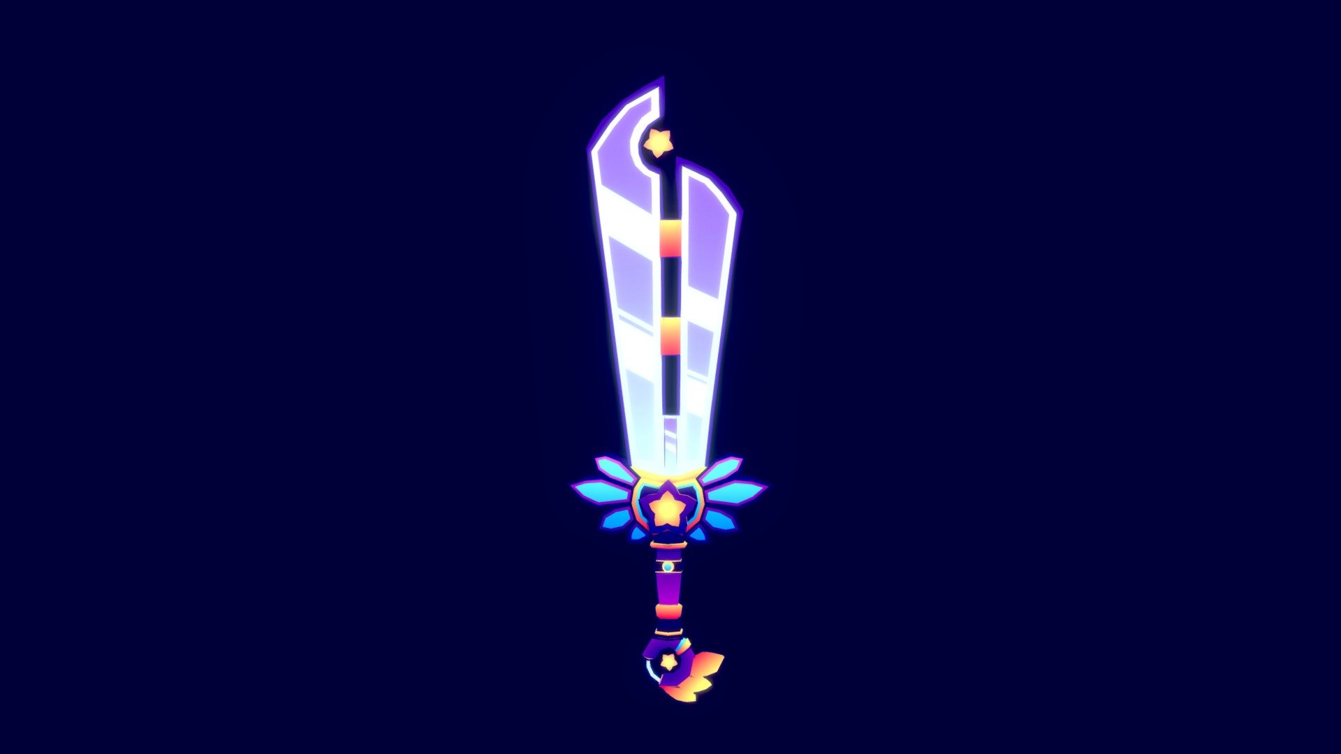 I made a starry sword while getting used to blender's new layout, it's much more fun to use now, I think! - Starfang Sword - 3D model by Dazuresky 3d model