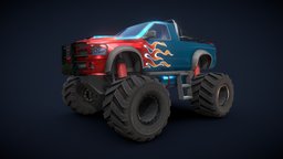 Dodge Ram SRT truck, dodge, ram, game-ready, monster-truck, unity, low-poly, vehicle