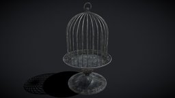 Metal Bird Cage capture, bird, household, demon, cage, other, pet, vintage, medieval, holder, antique, silver, furniture, brass, old, traditional, nature, felix, terrarium, canary, magic, gold, captuee