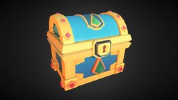 Closed Chest ornate, assets, ruby, gaming, chest, money, prop, jewlery, treasure, gem, diamond, box, rich, game-ready, colorful, treasurechest, props-assets, jem, jewl, ornate-chest, low-poly, asset, game, stone, pirate, stylized, concept, gameready