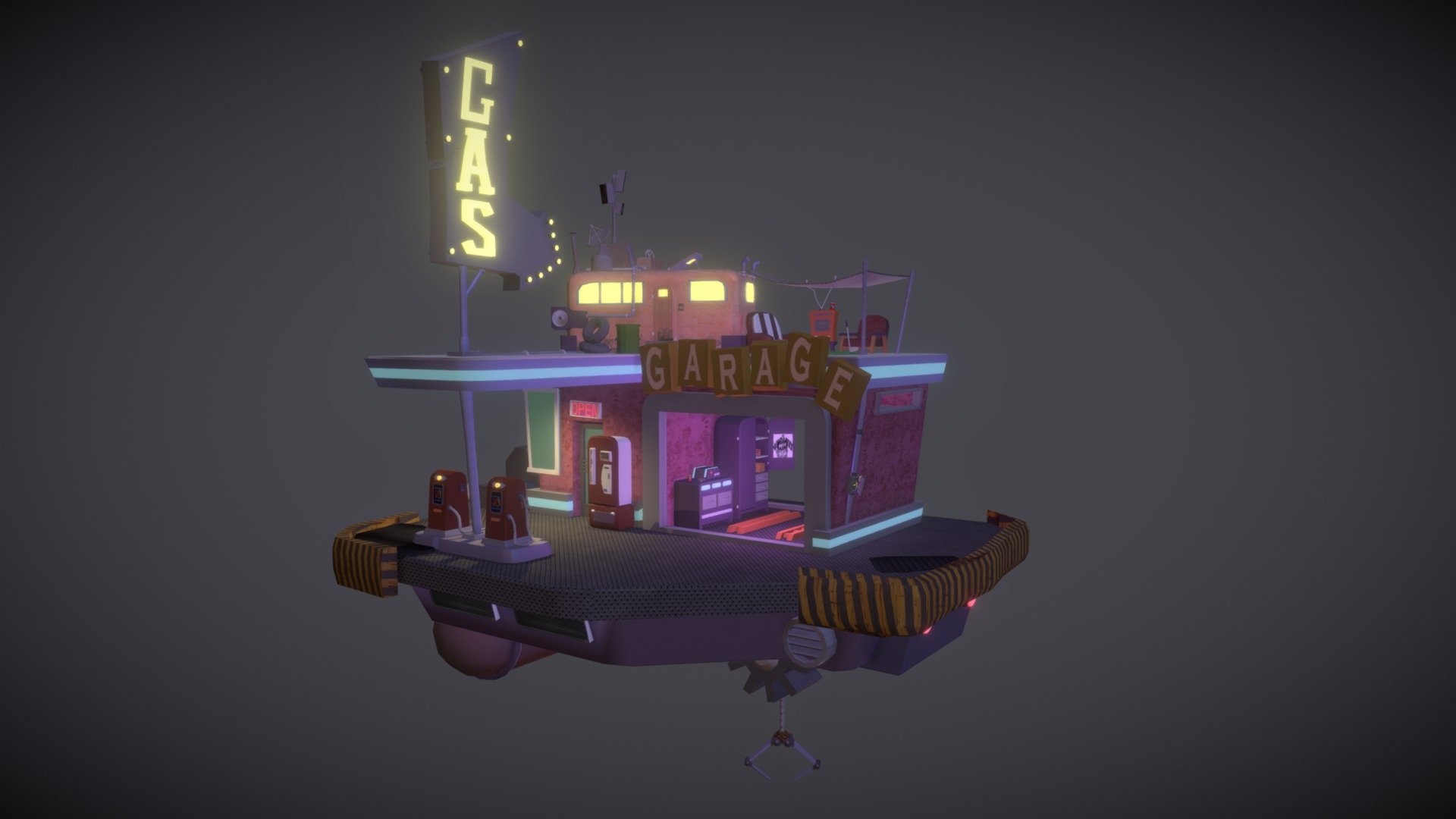 Gas Station - Download Free 3D model by ChocolateEmpire 3d model