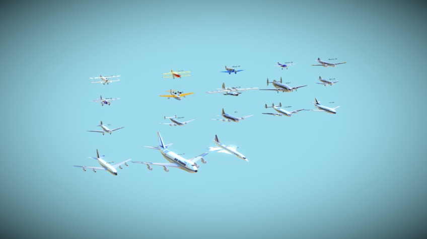 Ensemble des avions légendaires de AIR FRANCE - Avions AIR FRANCE - 3D model by Le labo (@dems) 3d model