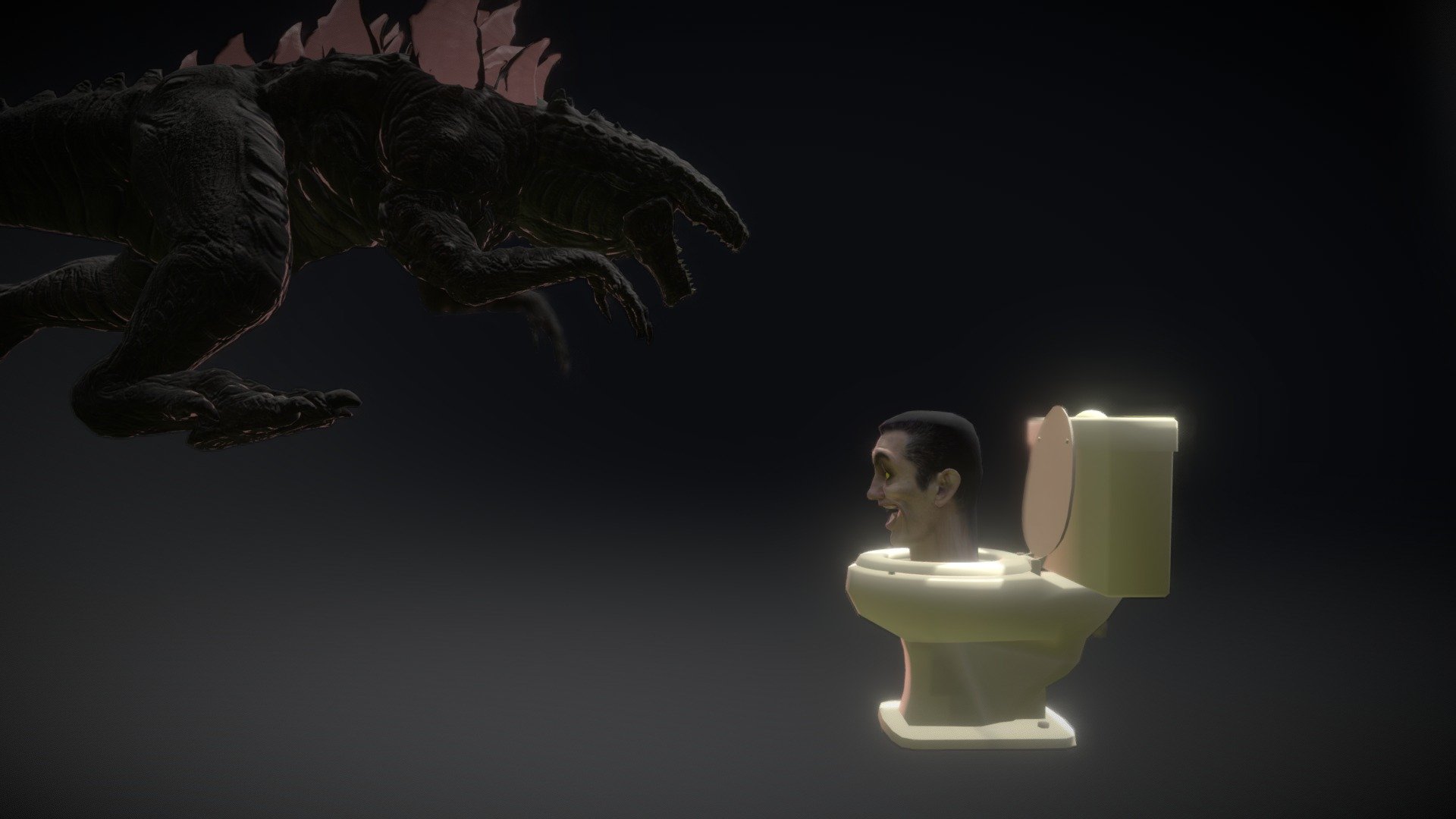 Godzilla Vs Skibidi Toilet - Zilla Vs Boss Skibidi Toilet - Download Free 3D model by Cameraman (@wannoischool01) 3d model