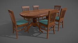 Dining Table (Vintage) dinner, furniture, table, furnishing, dining, dinnertable, homedecor, dining-table, dining-chair, homefurniture, chair, home