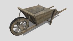 Wheel Barrow wheel, wooden, medieval, cart, barrow, wood