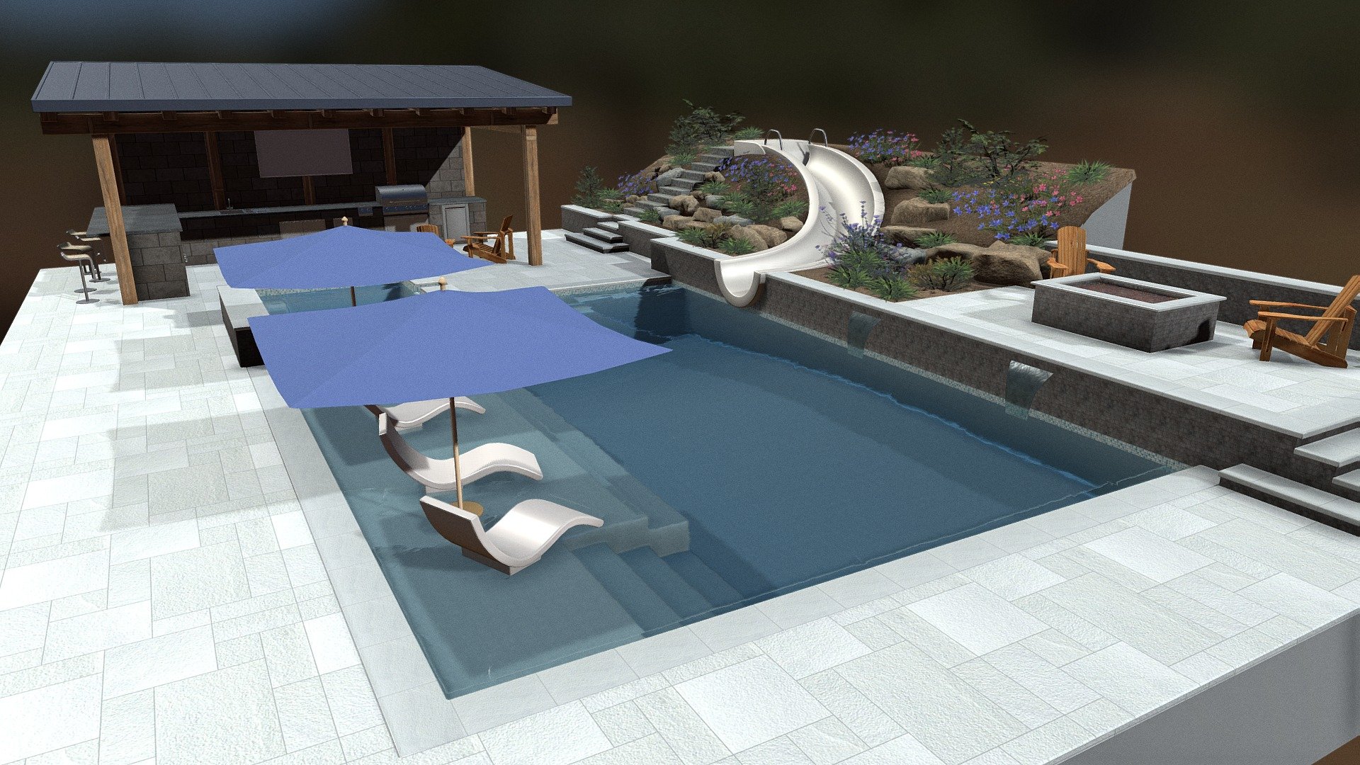 Dream Pool: Hideaway - 3D model by POOLCORP 3d model