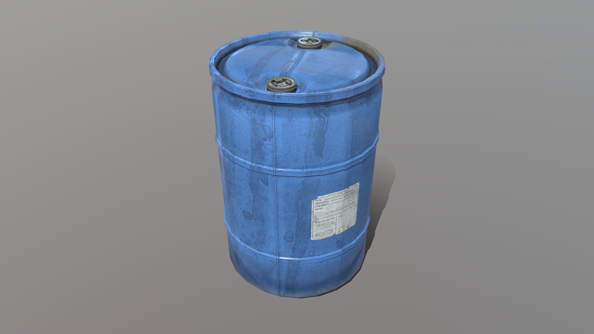 Created in Blender. Textured with Substance Painter. Made for GameGuru - Plastic Blue Drum - 3D model by UltraMelon 3d model