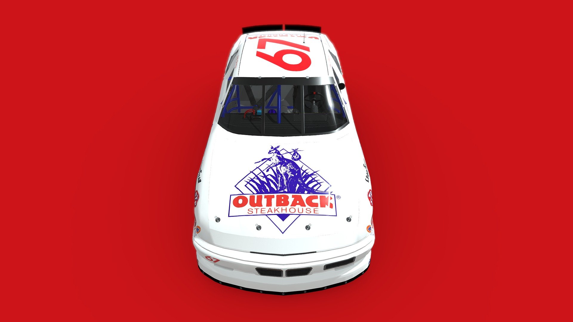 Inspired by the vanilla white Pontiac that Jeff Gordon drove during his first Busch Series start at Rockingham Speedway in 1990.

Constructed in modular parts, ready for games and other interactive content. Textured in layers, toggle debris on and off. Modeled and unwrapped with Maya, textured in Substance Painter 3d model