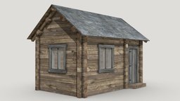 Wooden Log Cabin abandoned, forest, log, country, shed, rustic, cabin, barn, hut, farm, hangar, shelter, shack, weathered, loghouse, woodshed, house, wood, village