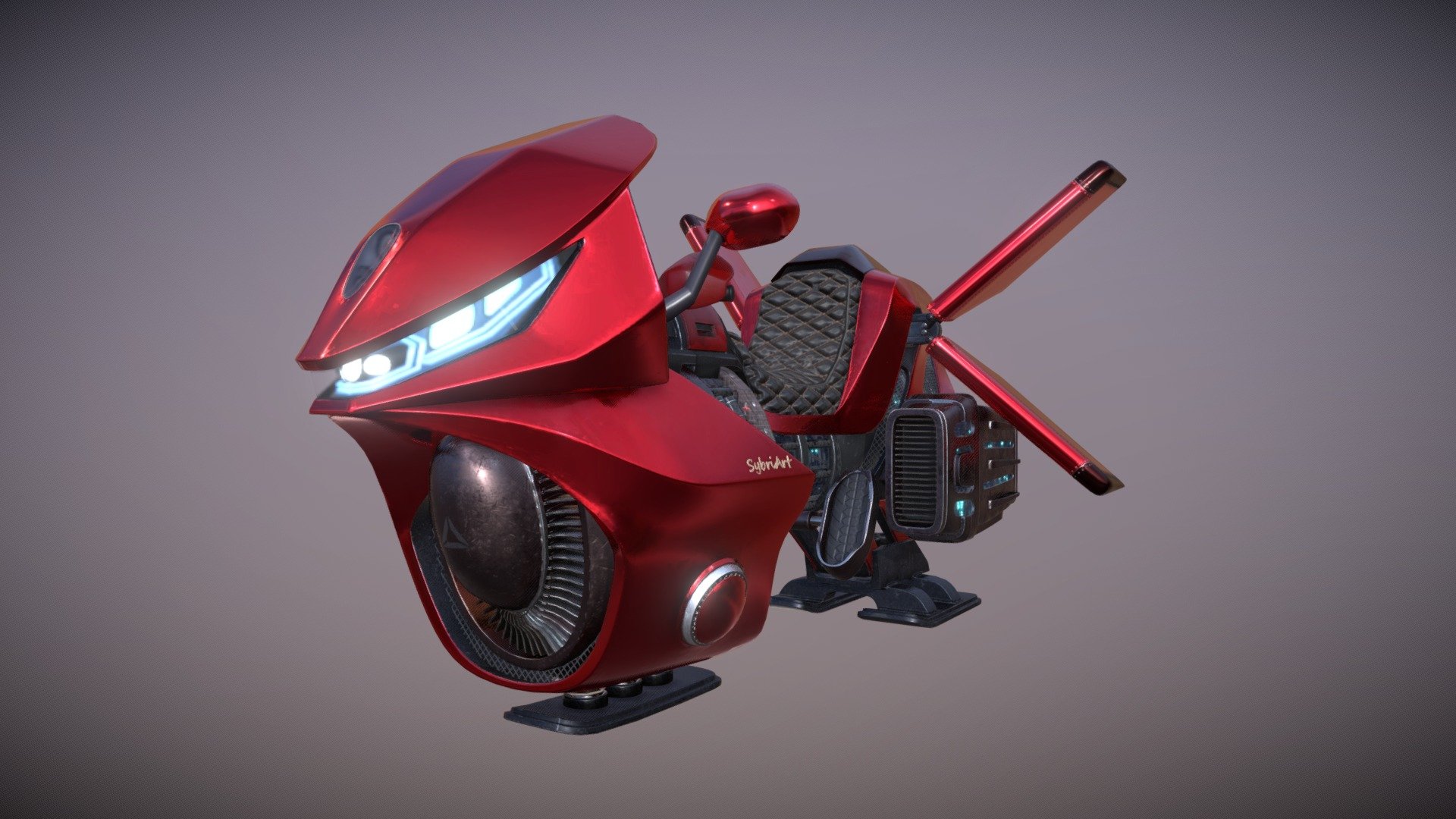 This is my entry for the Scifi motorcycle challenge. 

The motorcycle was modeled in Blender 2.82, painted with Substance Painter with some textures made with Affinity Designer/Photo. 

Artstation: https://www.artstation.com/sybriart

Instagram: https://www.instagram.com/sybriart/ - Sci-fi Motorcycle - 3D model by Sybren Westendorp (@sybriart) 3d model