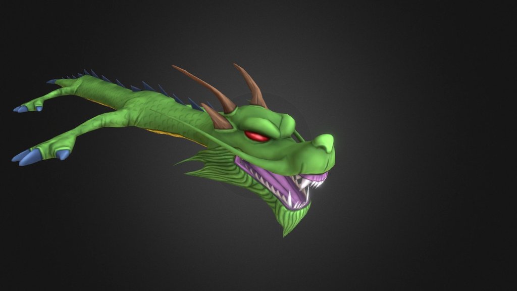 This is the result for an 4 hours texturing test.
I took inspiration from the dragon shenron.
The mesh is a crappy one that they provided me 3d model