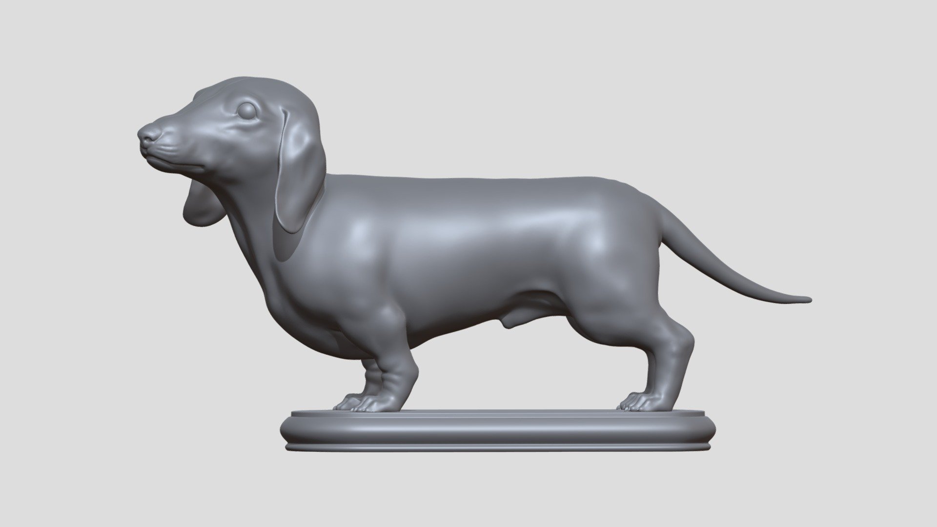 Dachshund High Poly, sculpted in ZBrush.

2 Parts

Ideal for printing 3D

Compositions

Decoration

Motion graphics - Destruction of solids

Etc....

Does not contain UVs Maps

Piece with 13 cm

You need to unzip the files.

Files :

FBX

Does not contain lighting

I hope it will be useful in your project !

Thank you for visiting my models !! - Dachshund - Buy Royalty Free 3D model by aleexstudios 3d model