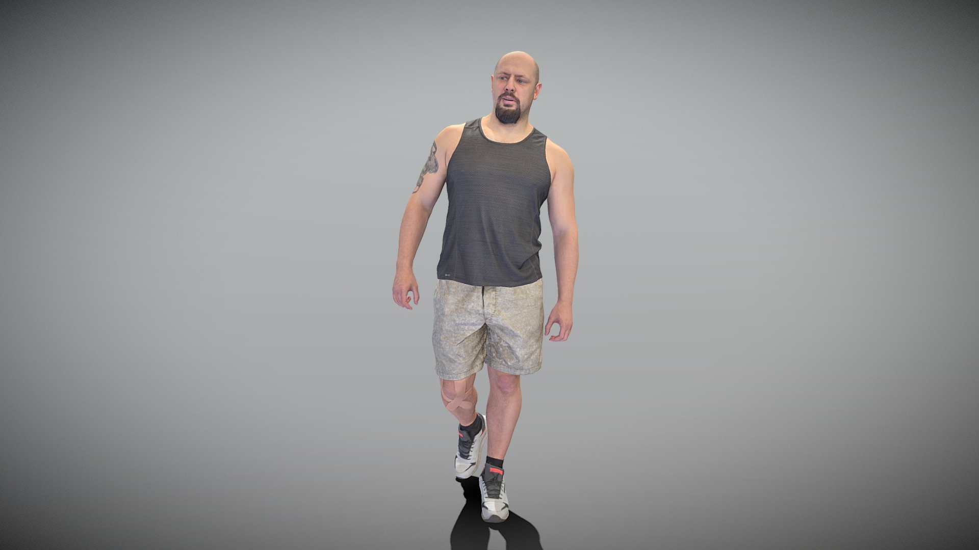 This is a true human size and detailed model of a sporty handsome young man of Caucasian appearance dressed in a sportswear. The model is captured in a casual pose to be perfectly matching to various architectural and product visualizations as a background, mid-sized or close-up character on a sport ground, gym, park, VR/AR content, etc.

Technical specifications:


digital double 3d scan model
150k &amp; 30k triangles | double triangulated
high-poly model (.ztl tool with 4-5 subdivisions) clean and retopologized automatically via ZRemesher
sufficiently clean
PBR textures 8K resolution: Diffuse, Normal, Specular maps
non-overlapping UV map
no extra plugins are required for this model

Download package includes a Cinema 4D project file with Redshift shader, OBJ, FBX, STL files, which are applicable for 3ds Max, Maya, Unreal Engine, Unity, Blender, etc. All the textures you will find in the “Tex” folder, included into the main archive.

3D EVERYTHING

Stand with Ukraine! - Bald athletic man walking 376 - Buy Royalty Free 3D model by deep3dstudio 3d model
