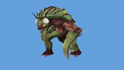 Mantis Zerker monster boss, mantis, berserk, handpainted, lowpoly, monster