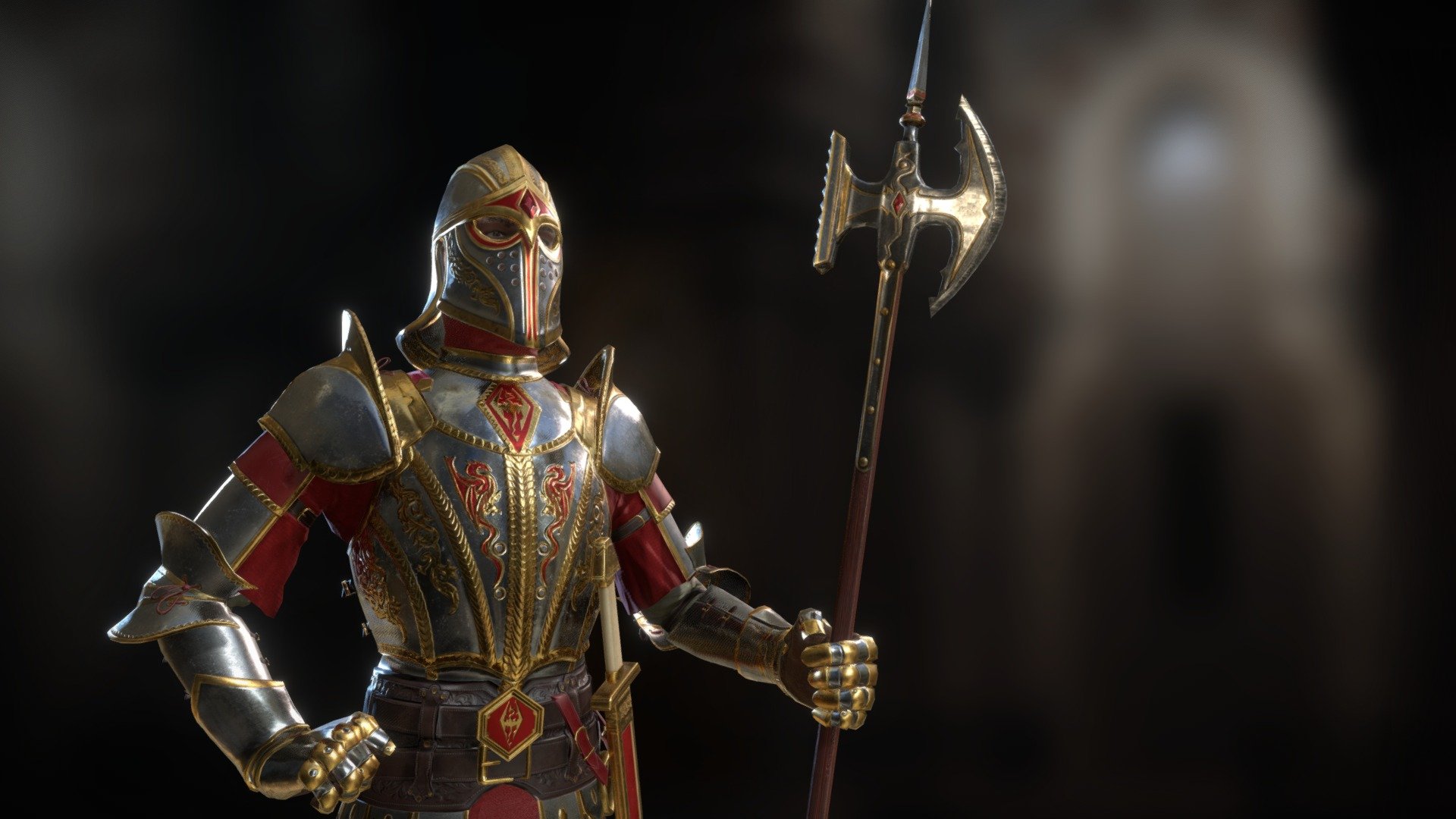 I had the privilege to work with the super chill and talented teammate, Gabriel Eekenulv, Skyblivion's Concept Art Lead. Together we produced this grand and regal set of armor. As a historical arms and armor enthusiast, I often time find it difficult to work with many fantasy concept arts. Most designs sacrifice basic understanding and practicality for &ldquo;cool